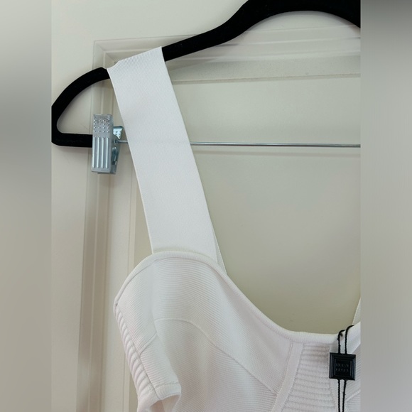 NWT Herve Leger Ottomon Bustier Alabaster Rib Knit Cutout Dress - Picture 10 of 15